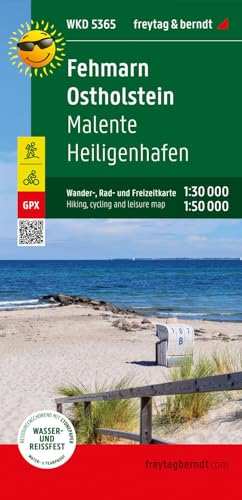 Fehmarn - Ostholstein, Wander-, Rad- und Freizeitkarte 1:30.000, freytag & berndt, WKD 5365: Malente - Heiligenhafen, GPX Tracks, wasserfest und reißfest (freytag & berndt Wander-Rad-Freizeitkarten) von FREYTAG-BERNDT UND ARTARIA