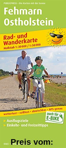Fehmarn - Ostholstein: Rad- und Wanderkarte mit Ausflugszielen, Einkehr- & Freizeittipps, wetterfest, reissfest, abwischbar, GPS-genau. 1:30000/1:50000 (Rad- und Wanderkarte / RuWK)