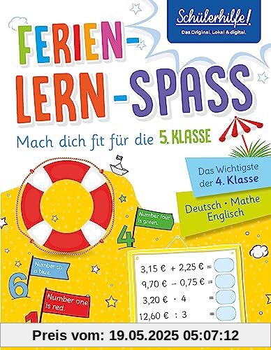 Ferien-Lern-Spaß | Mach dich fit für die 5. Klasse: Das Wichtigste der 4. Klasse | Deutsch • Mathe • Englisch