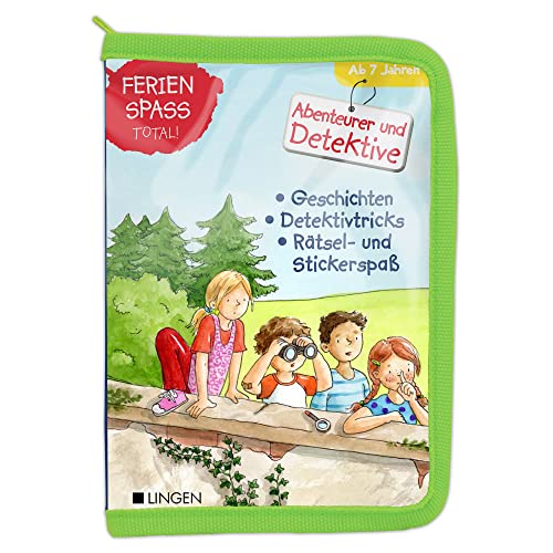 Ferienspaß total! - Abenteurer und Detektive: Geschichten, Detektivtricks, Rätsel- und Stickerspaß in einem Set für Kinder ab 7 Jahren von LINGEN