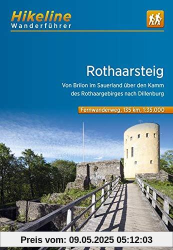 Fernwanderweg Rothaarsteig: Von Brilon im Sauerland über den Kamm des Rothaargebirges nach Dillenburg. 1:35000. 160 km (Hikeline /Wanderführer)