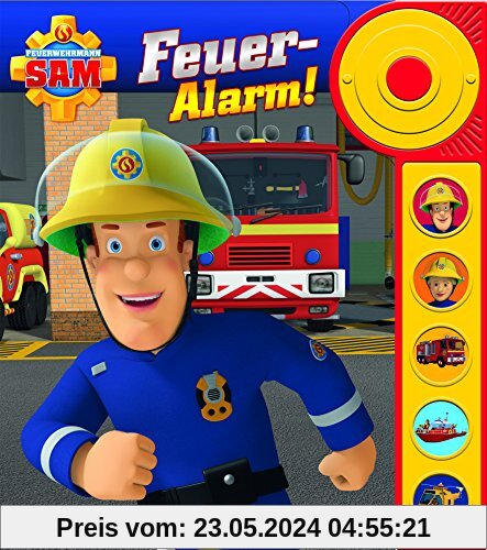Feuerwehrmann Sam - Feuer-Alarm! - Soundbuch - Pappbilderbuch mit Alarmknopf und 5 spannenden Geräuschen für Kinder ab 3 Jahren