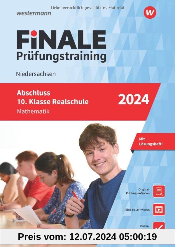 FiNALE Prüfungstraining Abschluss 10. Klasse Realschule Niedersachsen: Mathematik 2024 Arbeitsbuch mit Lösungsheft und Lernvideos