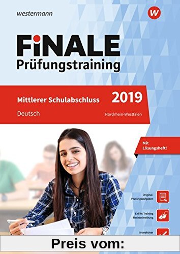FiNALE Prüfungstraining Mittlerer Schulabschluss Nordrhein-Westfalen: Deutsch 2019 Arbeitsbuch mit Lösungsheft