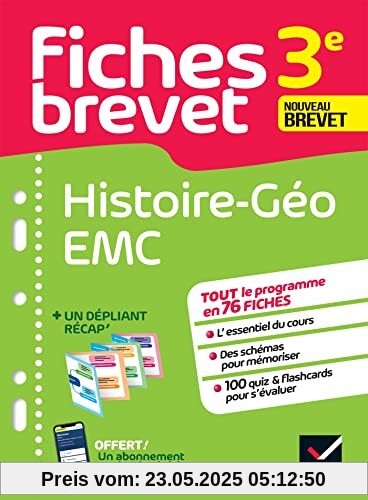 Fiches brevet Histoire-Géographie EMC 3e Brevet 2023: fiches de révision & quiz Fiches brevet Histoire-Géographie EMC 3e Brevet 2023: fiches de révision & quiz