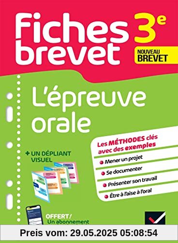 Fiches brevet L'épreuve orale 3e Brevet 2023: fiches de révision & quiz