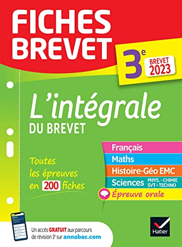 Fiches brevet L'intégrale du Brevet 2023 3e (tout-en-un): fiches de révision dans toutes les matières von HATIER