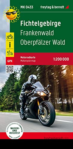 Fichtelgebirge, Motorradkarte 1:200.000, freytag & berndt: Frankenwald - Oberpfälzer Wald, mit Toureninfos, GPX Tracks, wasserfest und reißfest (freytag & berndt Motorradkarten)