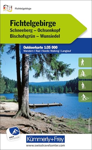 Kümmerly+Frey Outdoorkarte Deutschland 36 Fichtelgebirge 1:35.000: Mit Schneeberg, Ochsenkopf, Bischofsgrün und Wumsiedel. Touren für Wanderer, Biker ... Outdoorkarten Deutschland, Band 36)