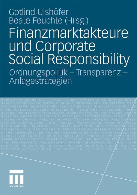 Finanzmarktakteure und Corporate Social Responsibility von VS Verlag für Sozialwissenschaften