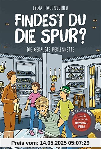 Findest du die Spur? - Die geraubte Perlenkette: Löse 6 spannende Detektiv-Fälle! - mit Lupe im Buch - Finde die Lösung in spannenden Suchbildern - Für Kinder ab 8 Jahren