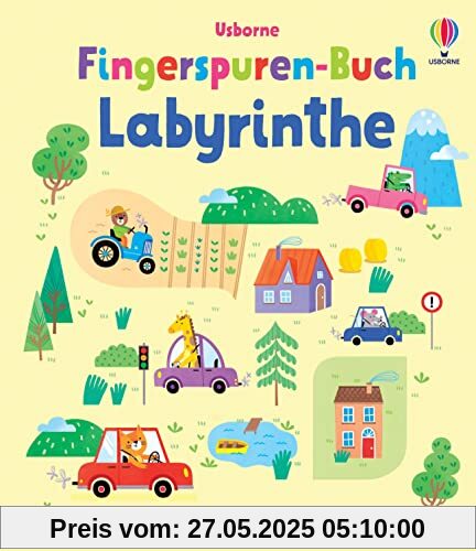 Fingerspuren-Buch: Labyrinthe: Fingerspuren-Labyrinthe für Kinder ab 1 Jahr – fördert spielerisch kognitive Entwicklung und Feinmotorik