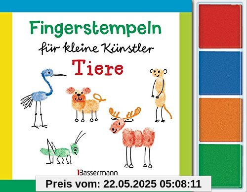 Fingerstempeln für kleine Künstler-Set - Tiere: Mit vier Fingerstempelfarben