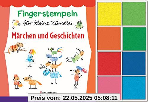 Fingerstempeln für kleine Künstler-Set. Märchen und Geschichten selber stempeln und erzählen.: Buch und acht Stempelkissen