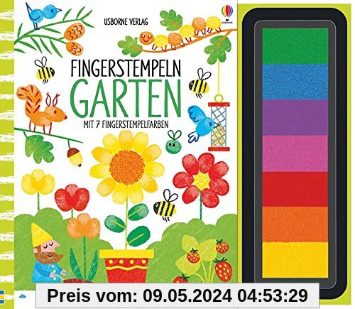 Fingerstempeln: Garten: mit 7 Fingerstempelfarben