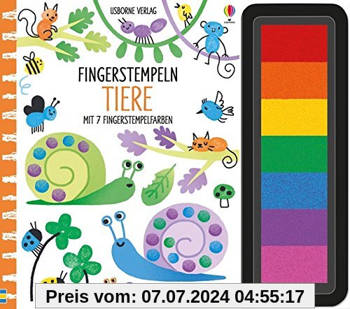 Fingerstempeln: Tiere: mit 7 Fingerstempelfarben