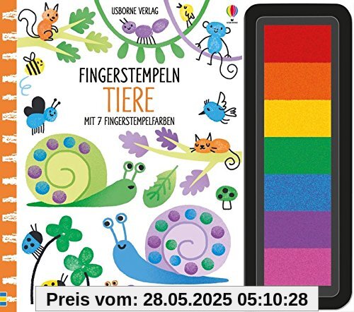 Fingerstempeln: Tiere: mit 7 Fingerstempelfarben