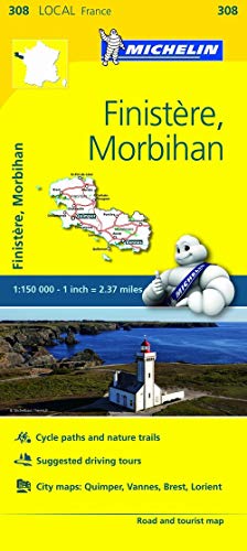 Finistere, Morbihan - Michelin Local Map 308: Map (Mapas Local Michelin) von TRAVEL HOUSE MEDIA
