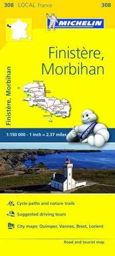 Finistere, Morbihan - Michelin Local Map 308: Map (Mapas Local Michelin) von TRAVEL HOUSE MEDIA