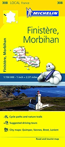 Finistere, Morbihan - Michelin Local Map 308: Map (Mapas Local Michelin)