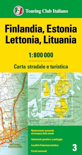 Finlandia, Estonia, Lettonia, Lituania 1:800.000. Carta stradale e turistica (Carte d'Europa 1:800.000) von Touring