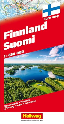 Finnland Suomi Strassenkarte 1:650 000: Road Map, doppelseitig (Hallwag Strassenkarten) von Hallwag Karten Verlag