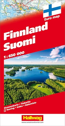 Hallwag Strassenkarte Finnland Suomi 1:650.000: Inkl. Transitpläne, Ortsverzeichnis und Reiseinformationen (Hallwag Strassenkarten)