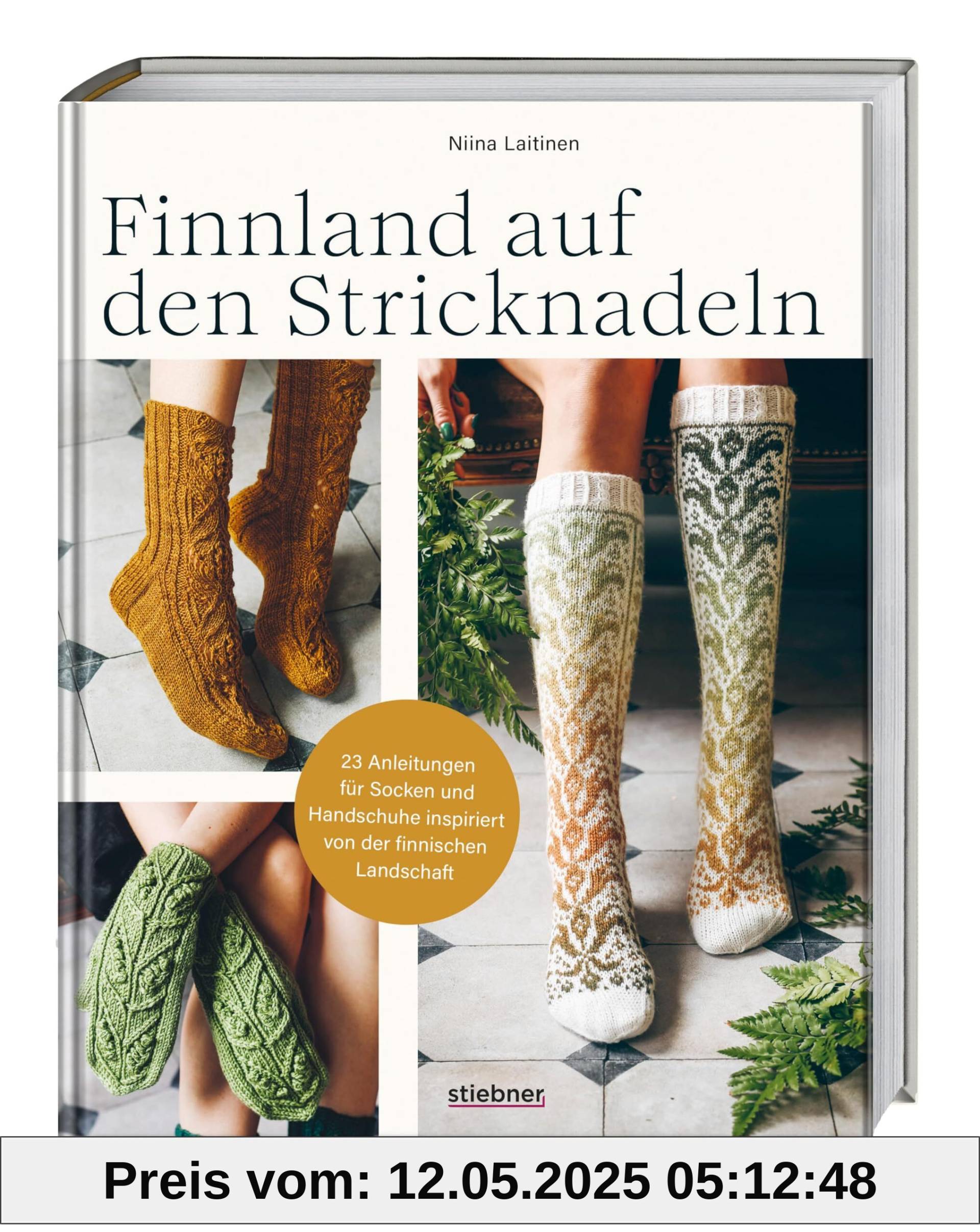 Finnland auf den Stricknadeln: 23 Anleitungen für Socken und Handschuhe inspiriert von der finnischen Landschaft. Socken stricken und Fäustlinge stricken. Mehrfarbig stricken, Zopf- oder Lochmuster.