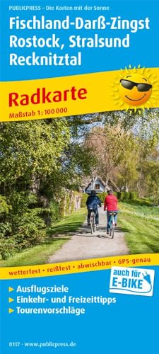 Fischland-Darß-Zingst, Rostock, Stralsund, Recknitztal: Radkarte mit Ausflugszielen, Einkehr- & Freizeittipps, wetterfest, reissfest, abwischbar, GPS-genau. 1:100000 (Radkarte: RK)