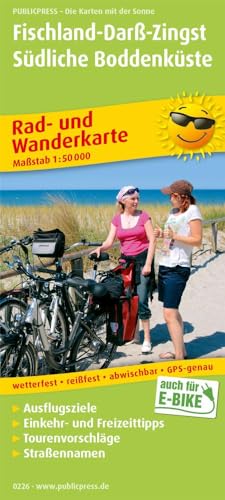 Fischland-Darß-Zingst, Südliche Boddenküste: Rad- und Wanderkarte mit Ausflugszielen, Einkehr- & Freizeittipps, wetterfest, reissfest, abwischbar, GPS-genau. 1:50000 (Rad- und Wanderkarte: RuWK) von Publicpress