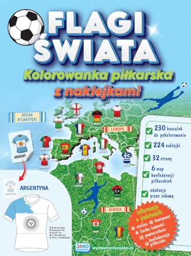 Flagi świata Kolorowanka piłkarska z naklejkami von Jako
