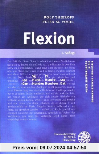 Flexion (Kurze Einfuehrungen in Die Germanistische Linguistik)