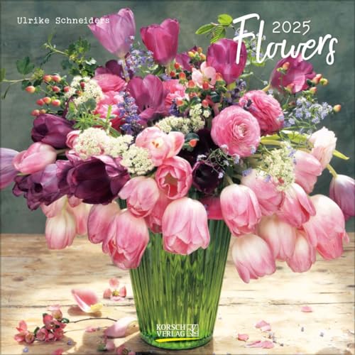 Flowers 2025: Broschürenkalender mit Ferienterminen. Blumen-Vielfalt. 30 x 30 cm - Wandkalender von Korsch Verlag