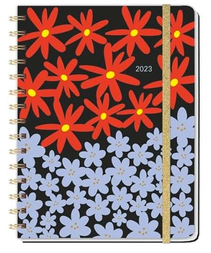 Flowers Spiral-Kalenderbuch A5. Taschenkalender 2023 mit flexiblem Einband, Spiralbindung und viel Platz für Termine. Praktischer Buch-Kalender für Termine und To-dos.