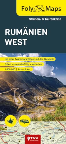 FolyMap Rumänien West: Straßen- und Tourenkarte 1:800 000 | foliert | wasserfest | reißfest von TVV Touristik-Verlag GmbH