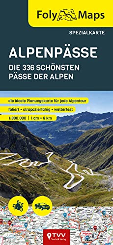 Touristik-Verlag Vellmar FolyMaps Alpenpässe Spezialkarte: 1:800 000