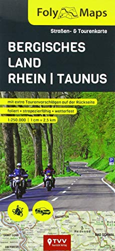 FolyMaps Bergisches Land - Rhein - Taunus 1:250 000: Straßen- und Tourenkarte von Touristik-Verlag Vellmar