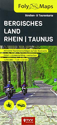 FolyMaps Bergisches Land - Rhein - Taunus 1:250 000: Straßen- und Tourenkarte