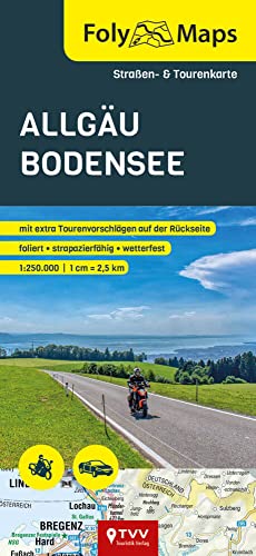 FolyMaps Karte Allgäu Bodensee 1:250 000: Straßen- und Tourenkarte von Touristik-Verlag Vellmar
