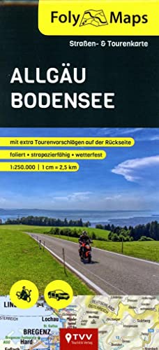 FolyMaps Karte Allgäu Bodensee 1:250 000: Straßen- und Tourenkarte