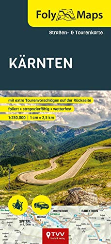 FolyMaps Karte Kärnten 1:250 000: Straßen- und Tourenkarte von Touristik-Verlag Vellmar