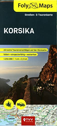 FolyMaps Karte Korsika 1:250 000: Straßen- und Tourenkarte