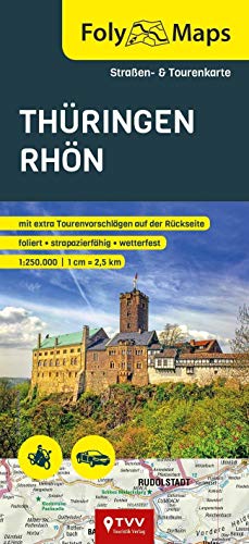 FolyMaps Karte Thüringen Rhön 1:250 000: Straßen- und Tourenkarte von Touristik-Verlag Vellmar