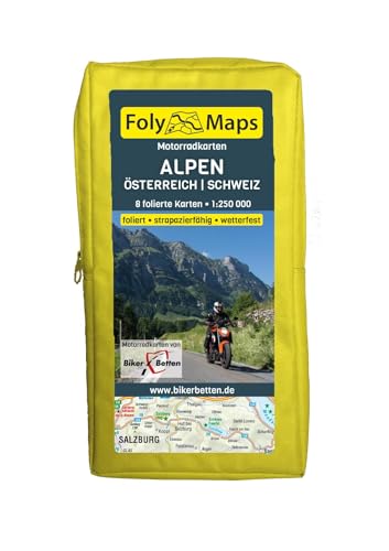 FolyMaps Motorradkarten Alpen Österreich Schweiz: 1:250 000 von Touristik-Verlag Vellmar