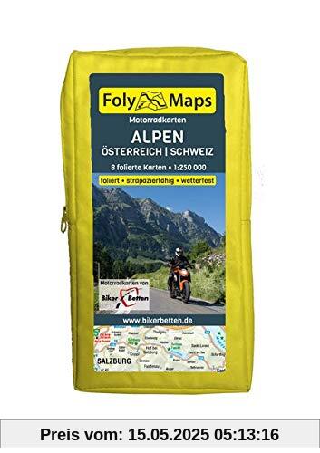 FolyMaps Motorradkarten Alpen Österreich Schweiz: 1:250 000