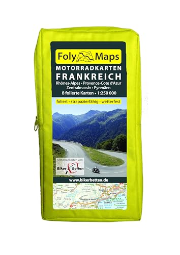 FolyMaps Motorradkarten Frankreich Süd: 1:250 000 Rhônes-Alpes, Provence-Cote d´Azur, Pyrenäen, Zentralmassiv von TVV Touristik-Verlag GmbH