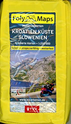 FolyMaps Motorradkarten Kroatien Slowenien: 1:250 000 Adria Dalmatien Istrien