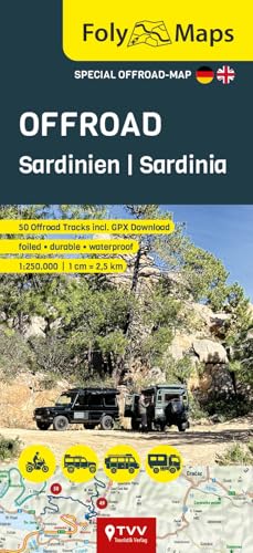 FolyMap OFFROAD Sardinien 1:275 000: Spezialkarte mit 84 Offroad Pisten: Spezialkarte mit über 60 Offroad Pisten (Foly Maps) von TVV Touristik-Verlag GmbH