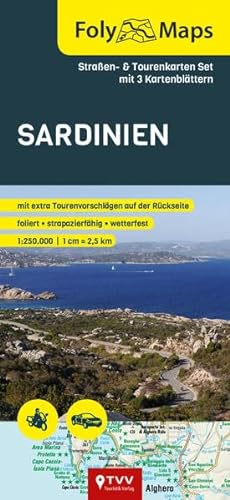 FolyMaps SET Sardinien 1:250 000: Straßen- und Tourenkarten SET mit 3 Karten von Touristik-Verlag Vellmar