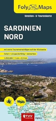 FolyMaps Sardinien Nord: Straßen- und Tourenkarte 1:250 000